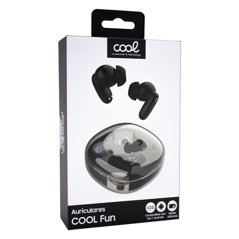 Auriculares Stereo Bluetooth Dual Earbuds COOL Fun Negro
