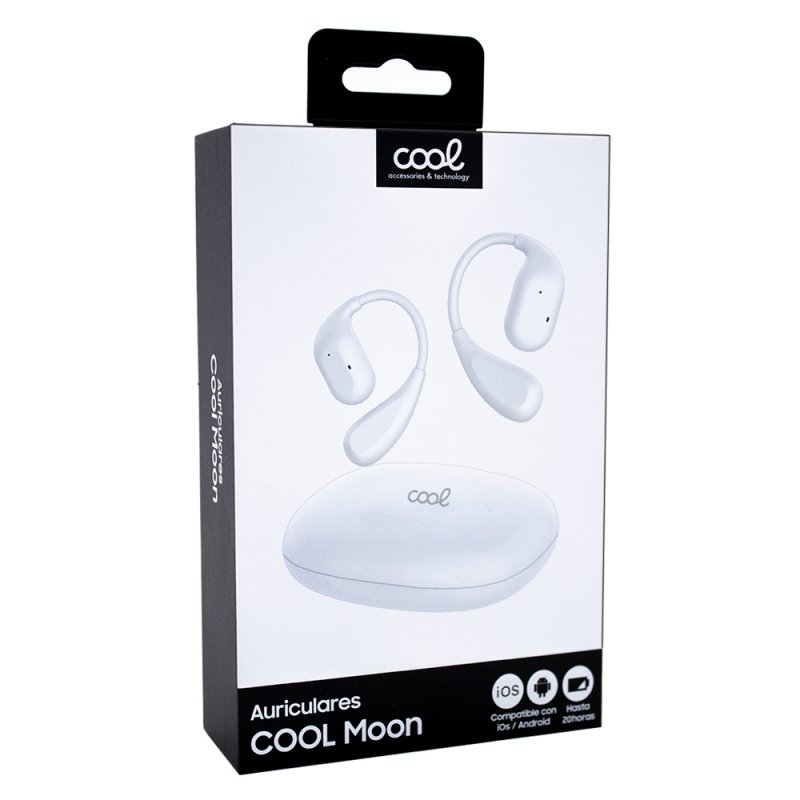 Auriculares Stereo Bluetooth Earbuds COOL Moon (Oído Libre) Blanco