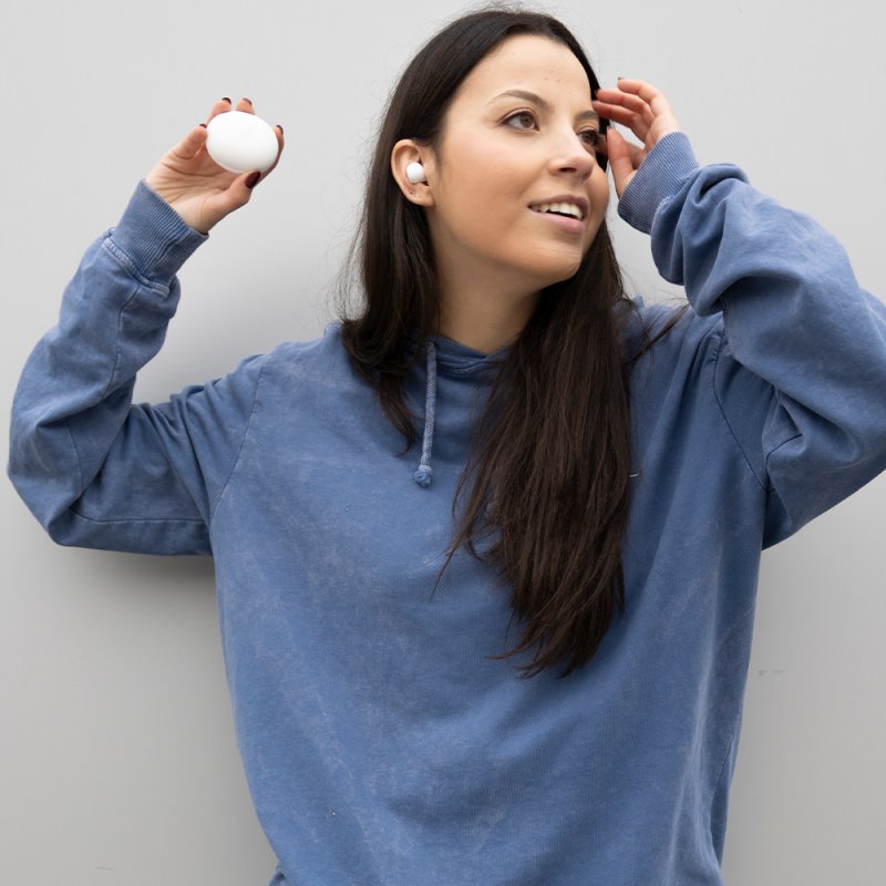 Auriculares Stereo Bluetooth Earbuds ANC COOL Pocket Blanco