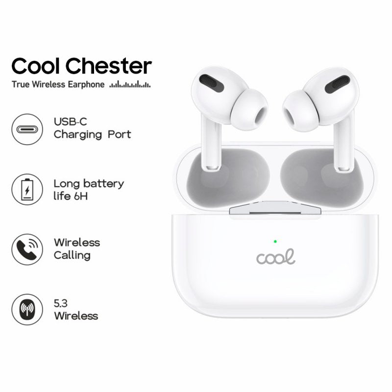 Auriculares Stereo Bluetooth Earbuds COOL Chester Blanco