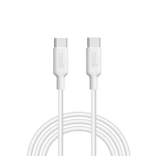 Cable USB Compatible COOL Universal TIPO-C a TIPO-C (1.2 metros) Blanco 3 Amp