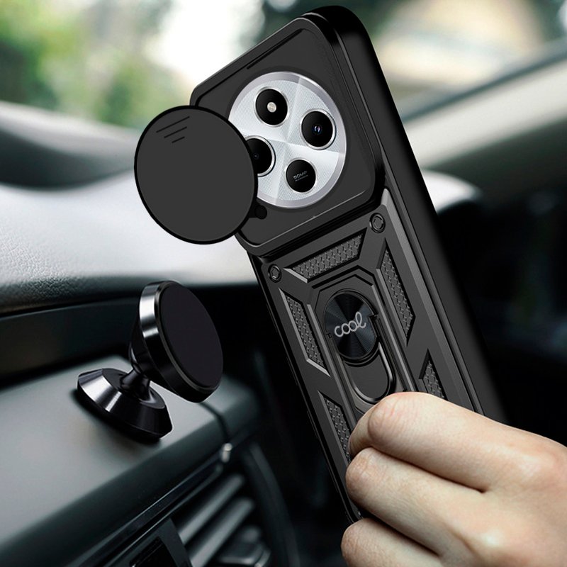 Carcasa COOL para Xiaomi Redmi 14C / Poco C75 Hard Ring Negro