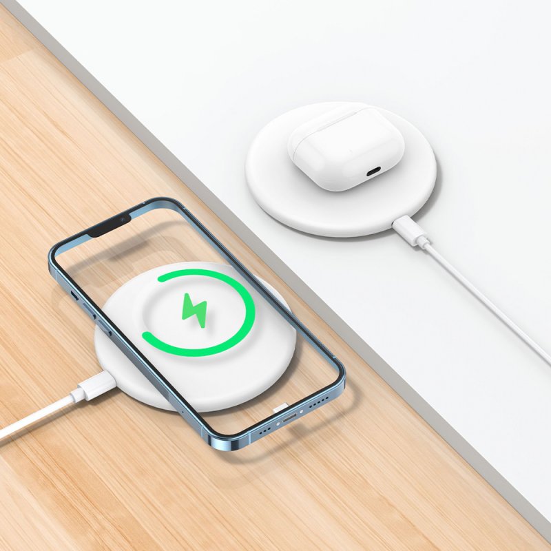 Dock Base Cargador Smartphones Inalámbrico Qi Universal COOL Blanco