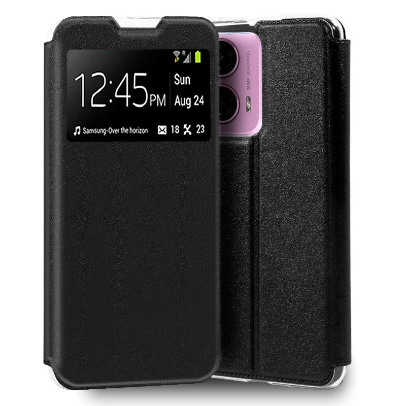Funda COOL Flip Cover para Motorola Moto G04 / G24 Liso Negro