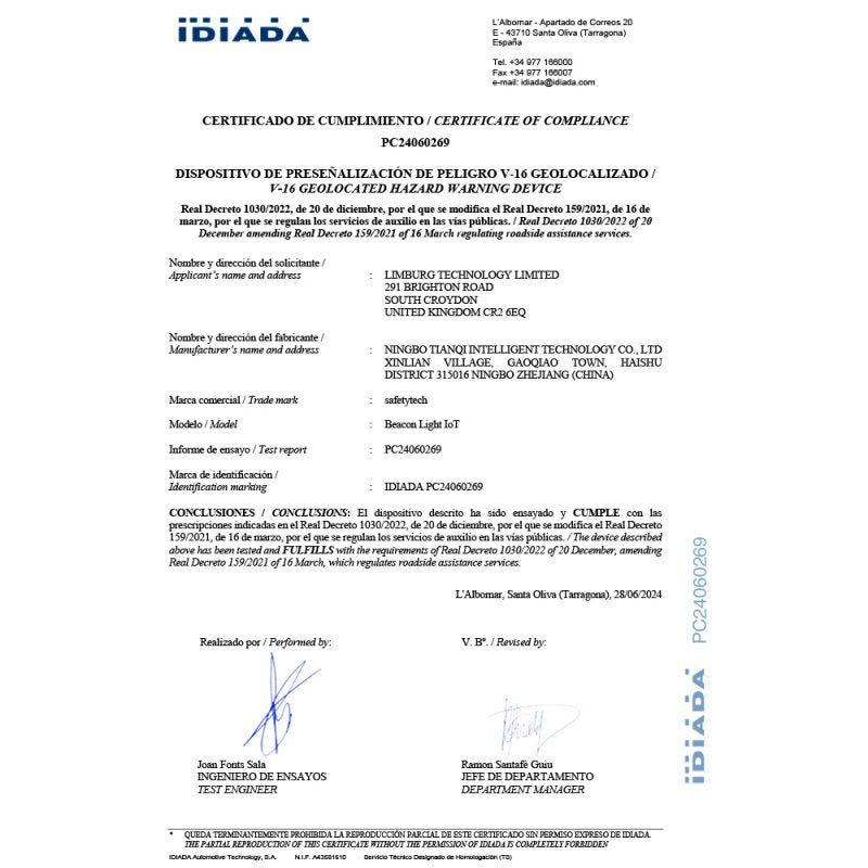 Luz Baliza Conectada (Homologada DGT) COOL Safetytech
