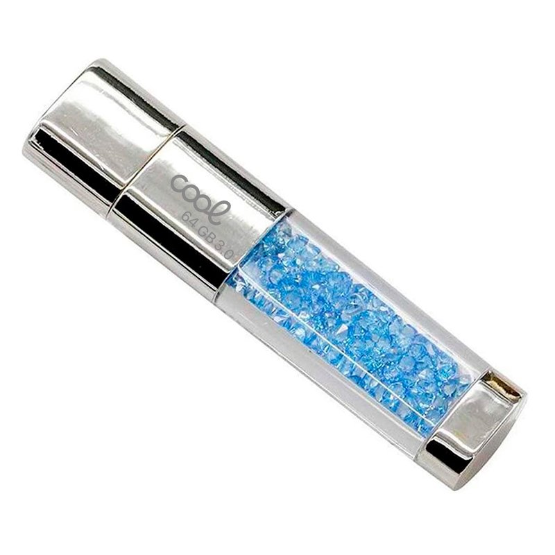 Pen Drive USB x64 GB 3.0 COOL Crystal Celeste