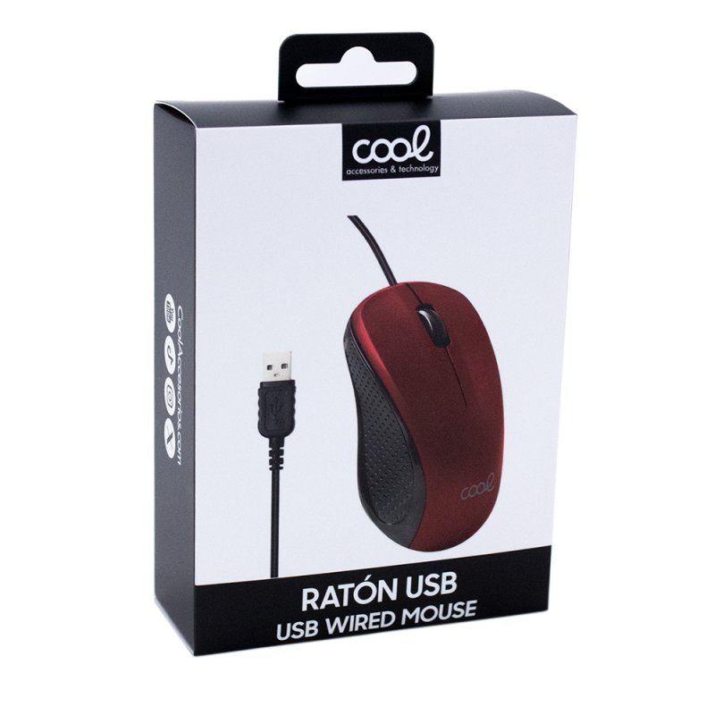 Ratón COOL USB Wired Rojo