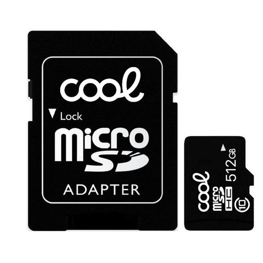Tarjeta Memoria Micro SD con Adaptador x512 GB COOL (Clase 10)