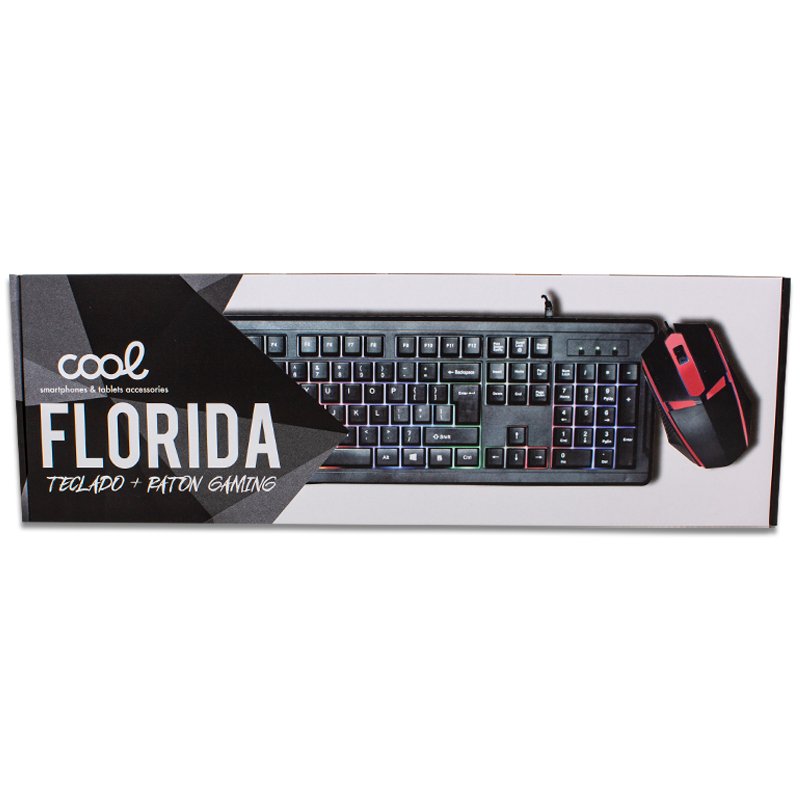 Teclado PC Gaming Cable USB KIT + Ratón COOL Florida (Español)